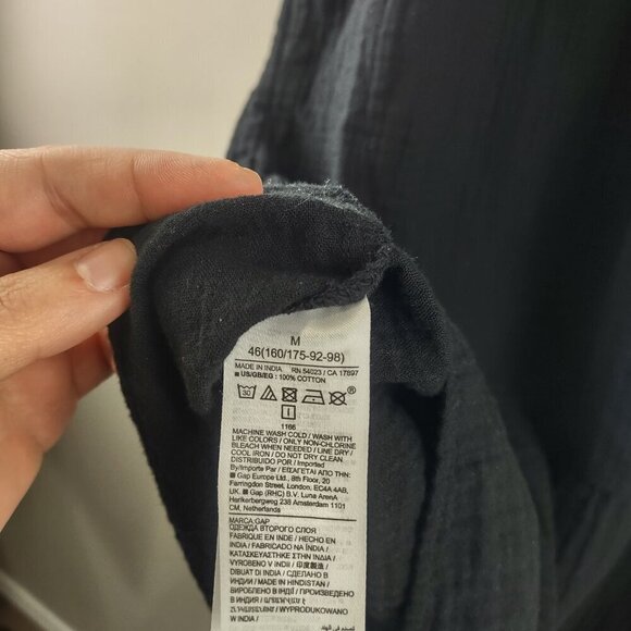 Gap Women's Black Cotton Ruffle Tunic Dress Size Medium - Picture 4 of 7